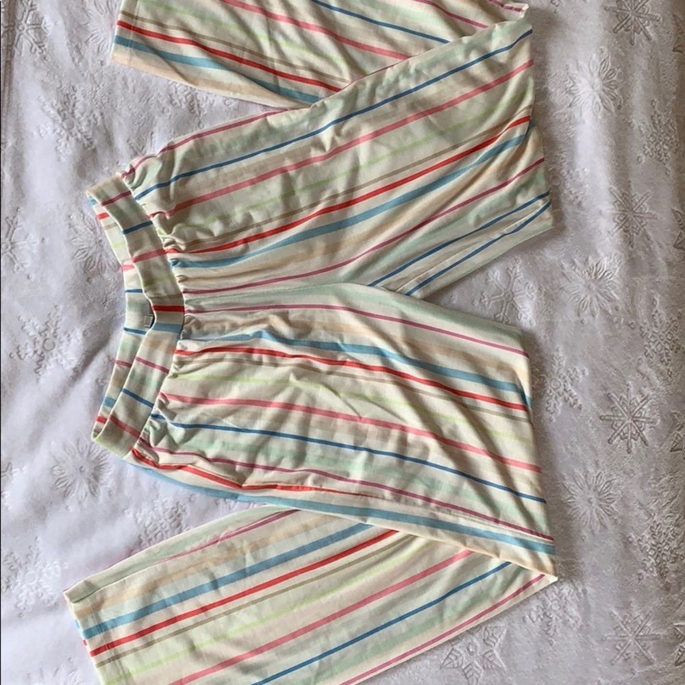 Rainbow stripe straight leg pants